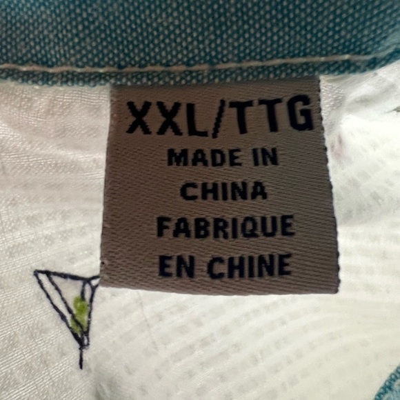 Tommy Bahama white seersucker SS martini glasses flowers vacation shirt XXL - Picture 7 of 13